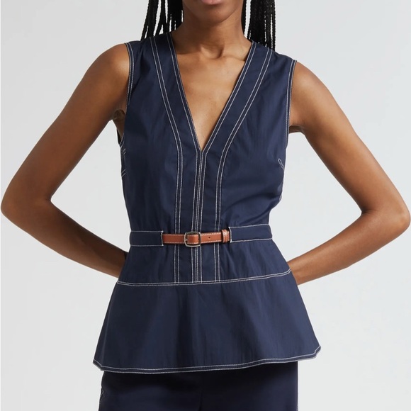 Veronica Beard Tops - Veronica Beard Nickleby V-Neck Peplum Top Size 8